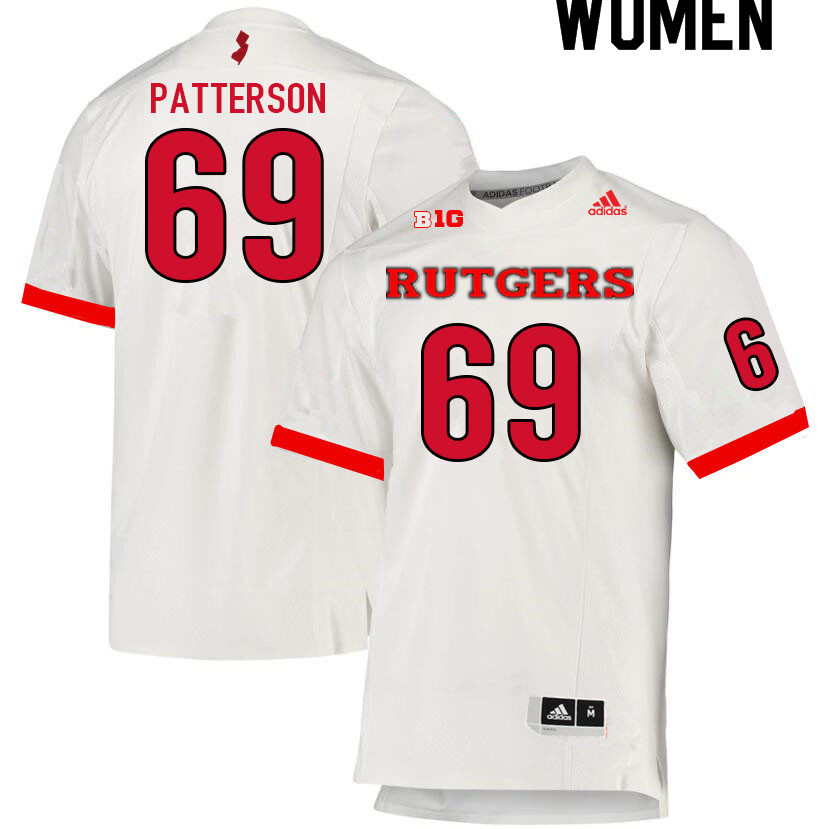 Women #69 Caleb Patterson Rutgers Scarlet Knights College Football Jerseys Sale-White